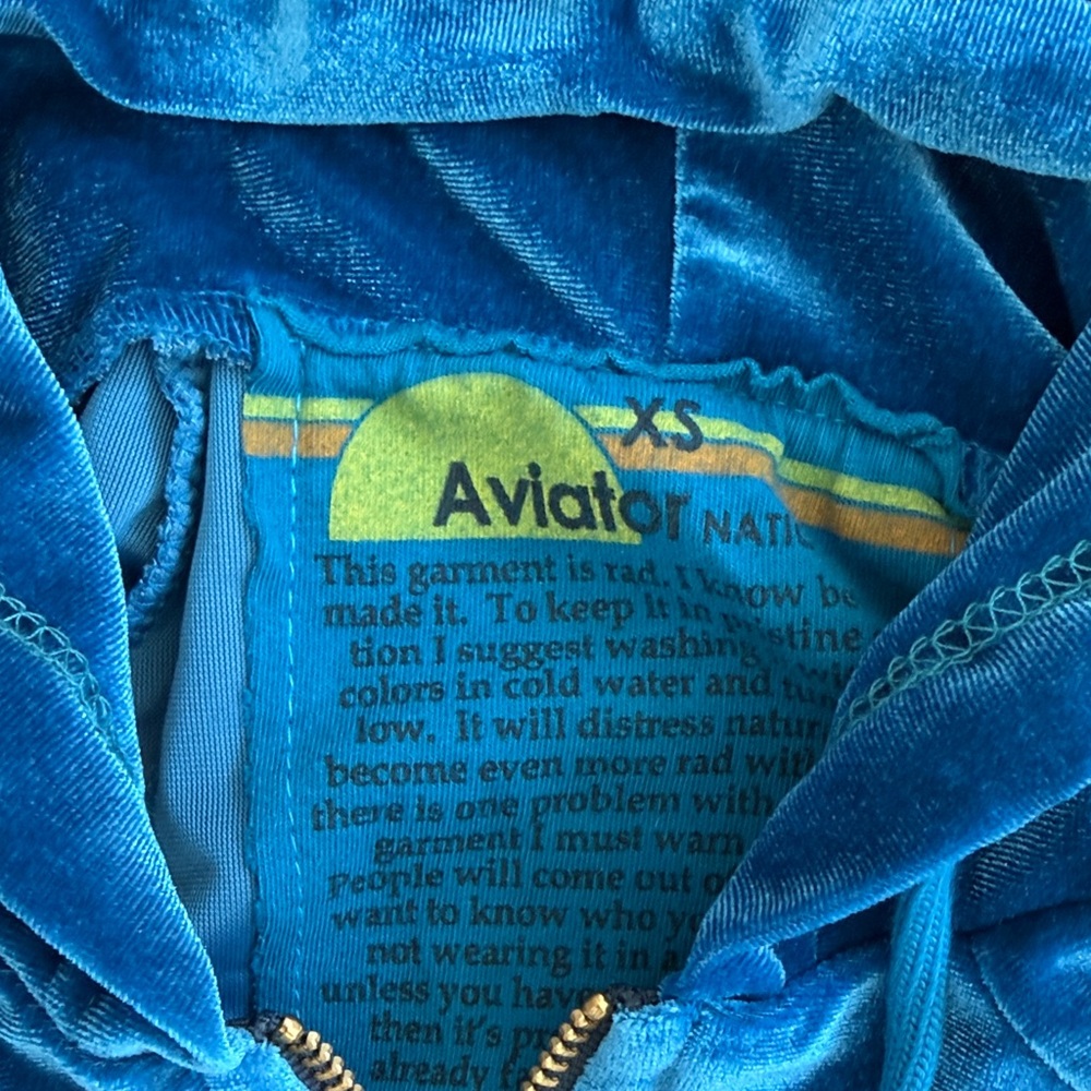 NWOT Aviator Nation Blue and Red Velour Set XS/S - Picture 2 of 7
